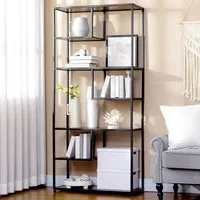 7 Shelf Bookcase - Brown, Steel