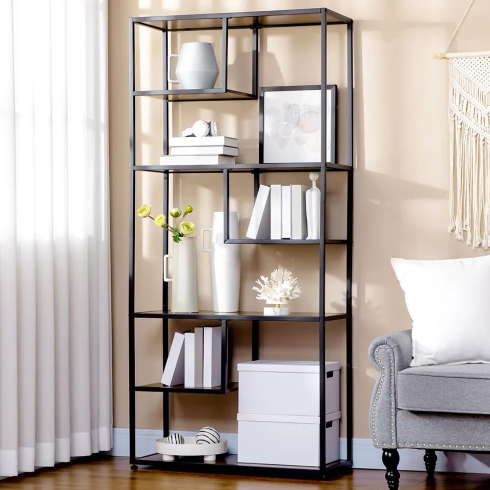 7 Shelf Bookcase - Brown, Steel image