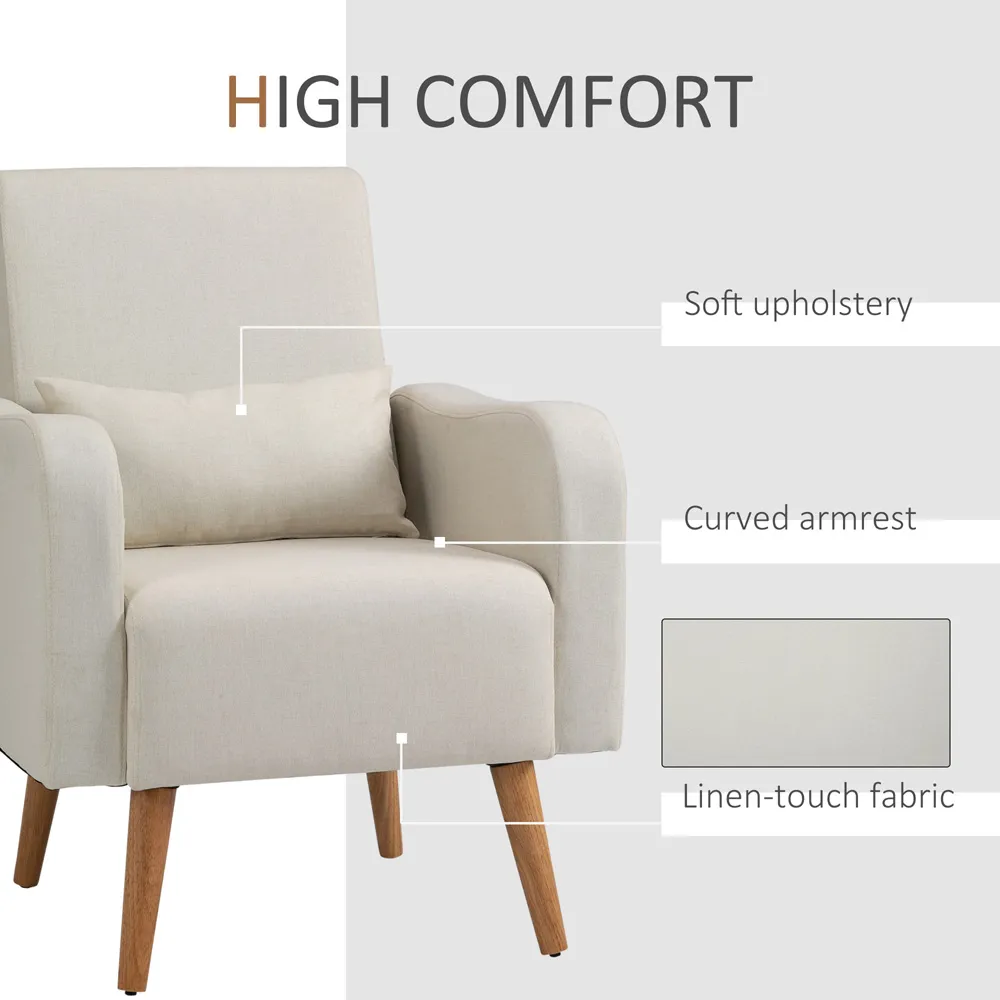 Accent Armchair - Cream, Linen