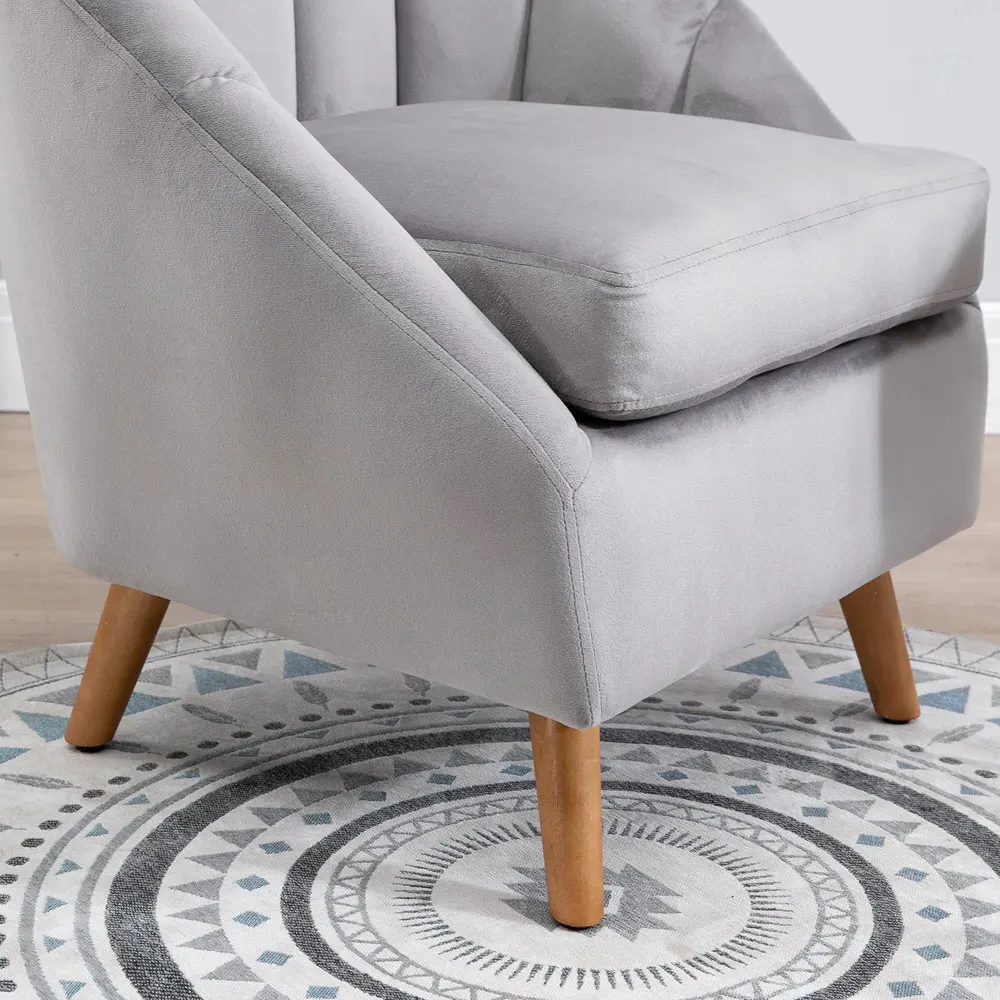 Accent Chair - Grey, Velvet