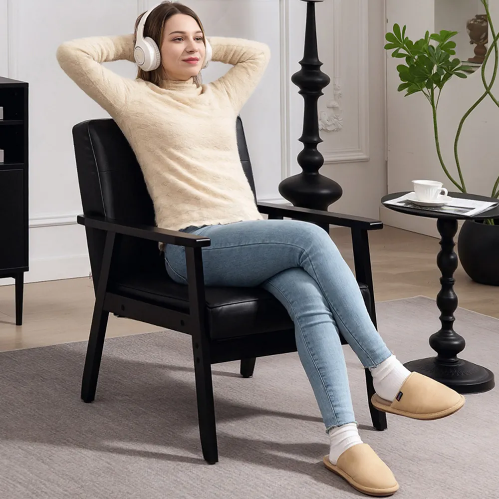 Accent Chair with Armrest - Black