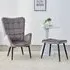 Accent Chair with Footstool - Grey, Velvet