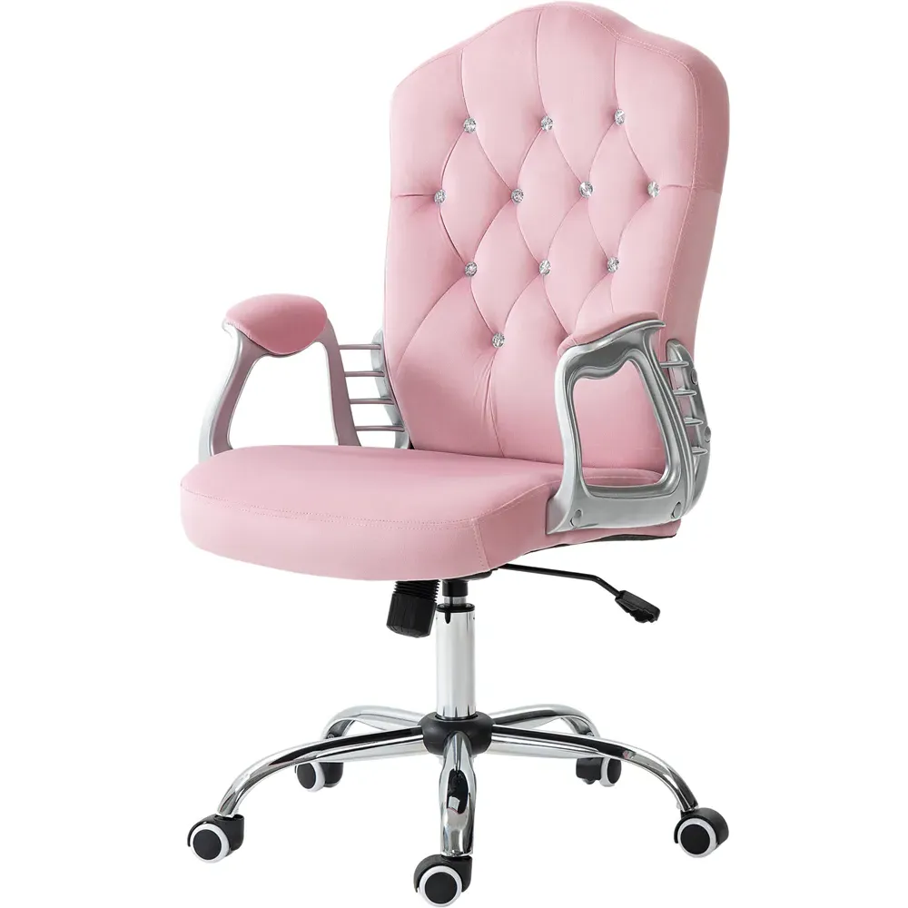 Adjustable Height Office Chair with Tilt Function - Pink