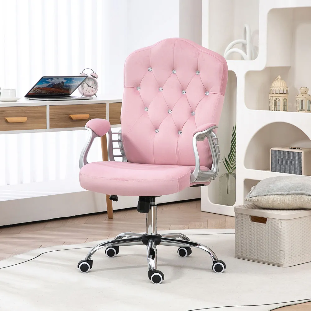 Adjustable Height Office Chair with Tilt Function - Pink