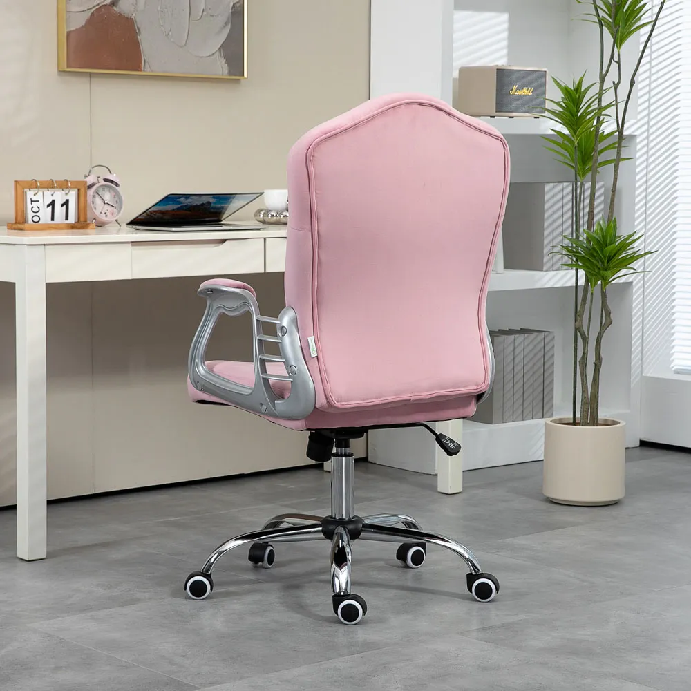 Adjustable Height Office Chair with Tilt Function - Pink
