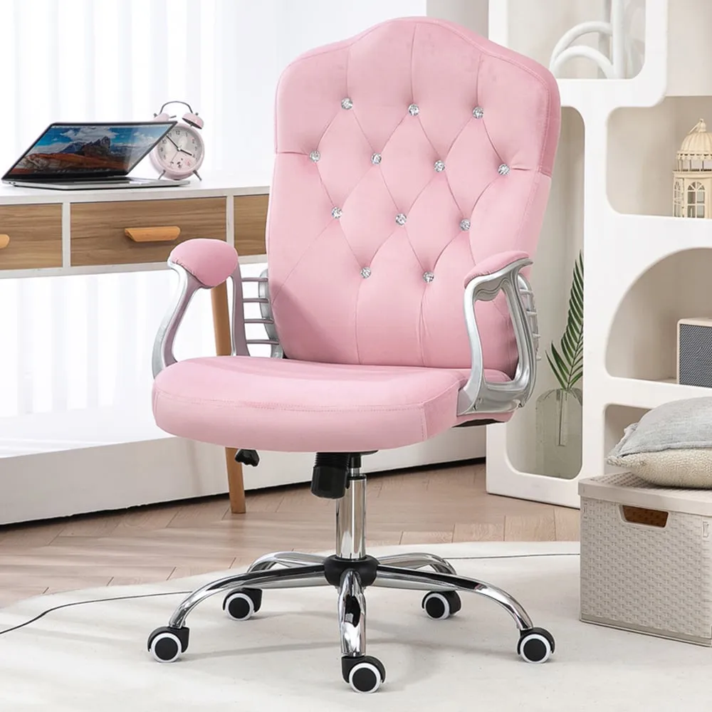 Adjustable Height Office Chair with Tilt Function - Pink image