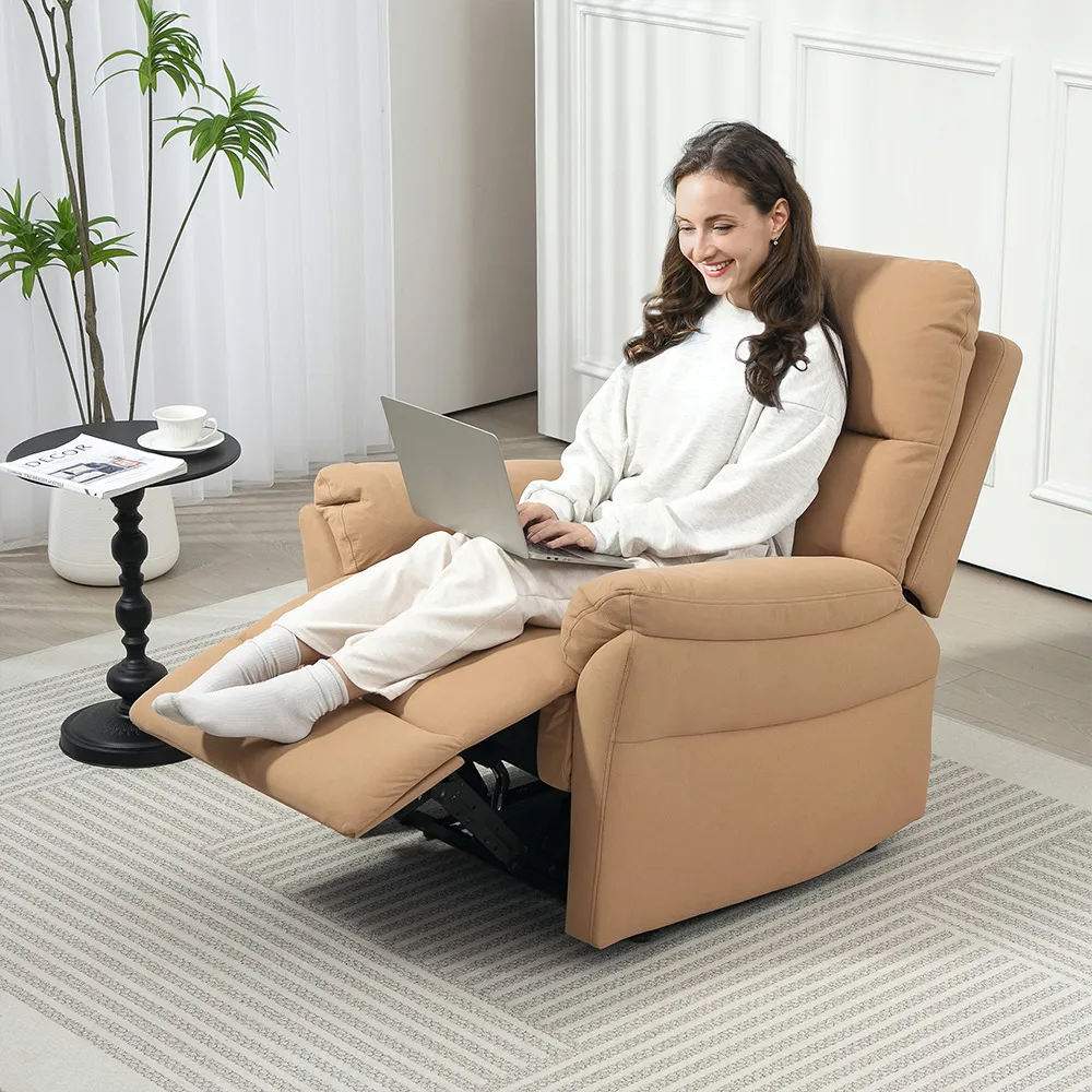Adjustable Leg Rest Recliner Chair - Light Brown