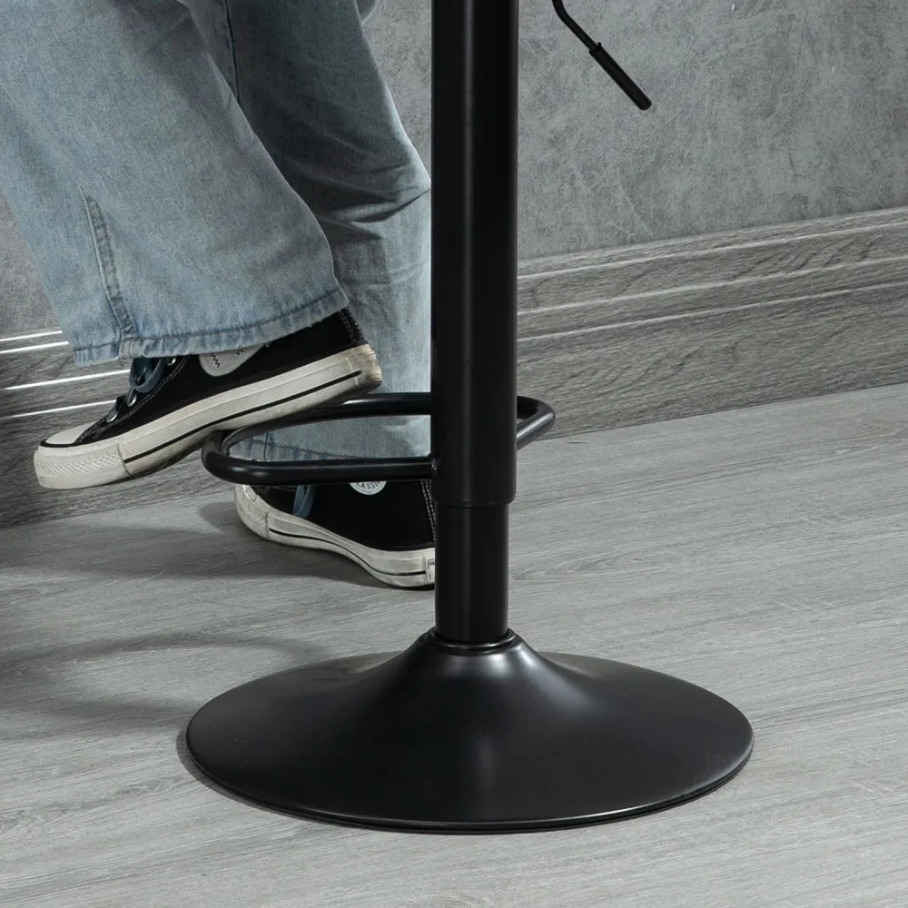 Adjustable Swivel Bar Stool Set of 2 - Brown, Microfiber