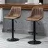 Adjustable Swivel Bar Stool Set of 2 - Brown, Microfiber