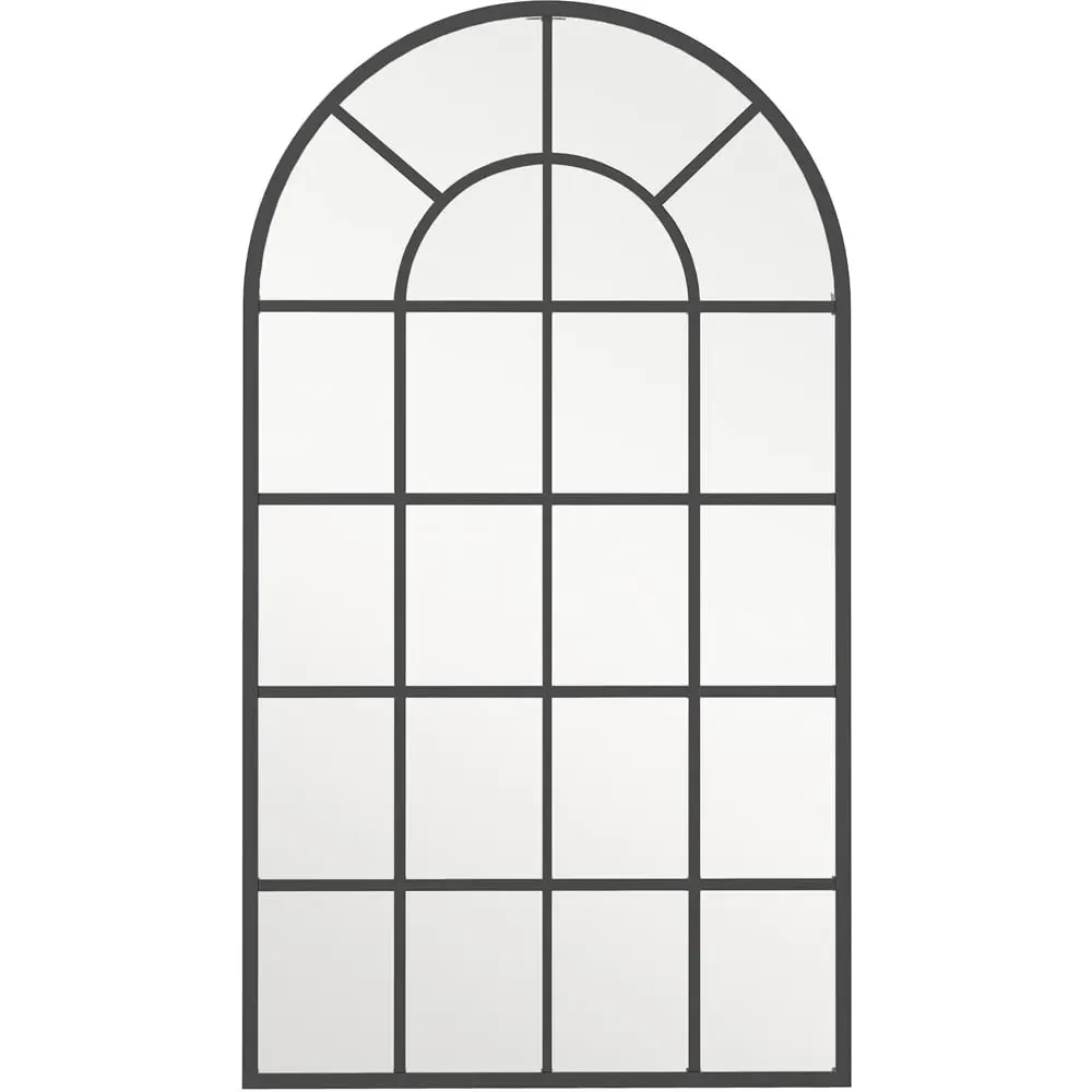 Arch Window Wall Mirror - Black image