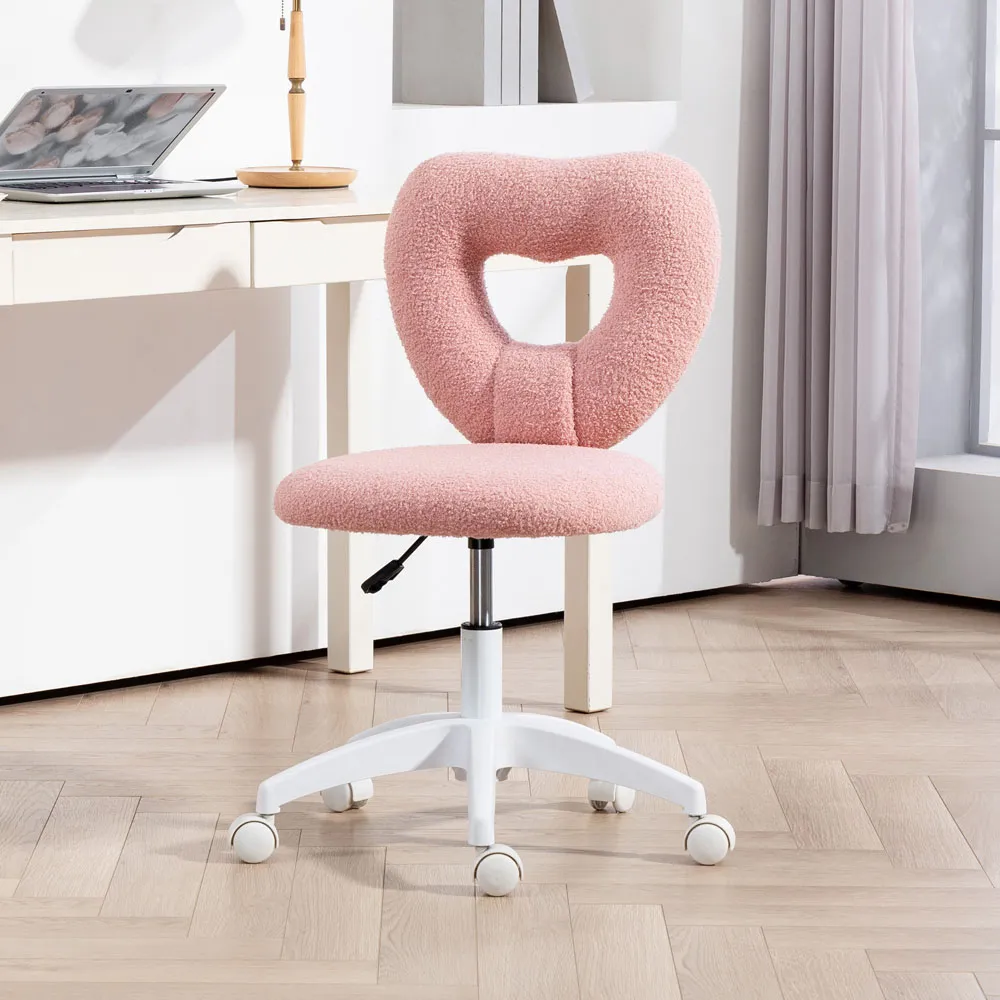 Armless Heart Office Chair - Pink