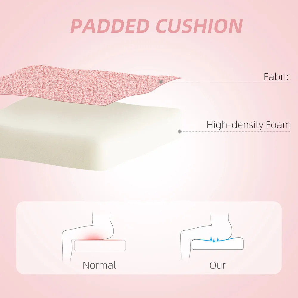 Armless Heart Office Chair - Pink