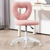 Armless Heart Office Chair - Pink