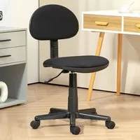 Armless Office Chair with Adjustable Height - Black