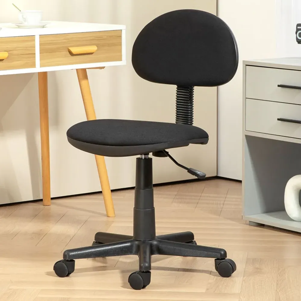 Armless Office Chair with Adjustable Height - Black image