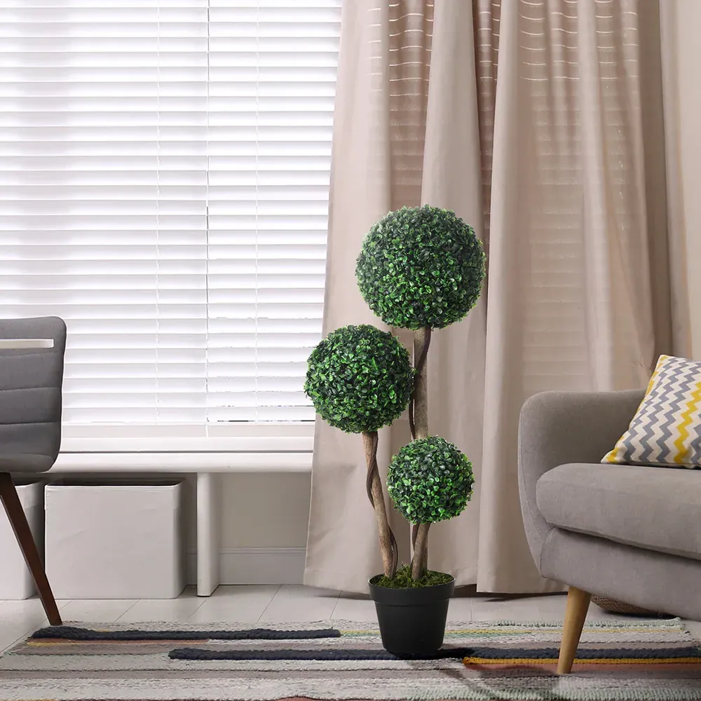 Artificial Boxwood Ball Topiary Tree 90cm - Green