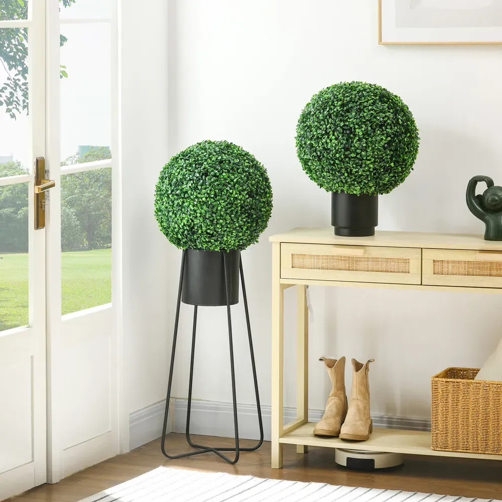 Artificial Boxwood Topiary Ball 2 Pack - Green