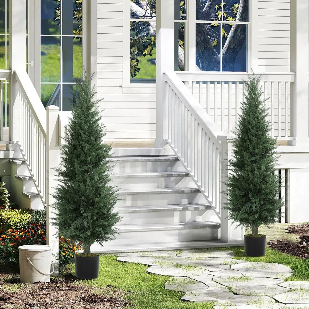 Artificial Cypress Plant in Pot 120cm 2 Pack - Green