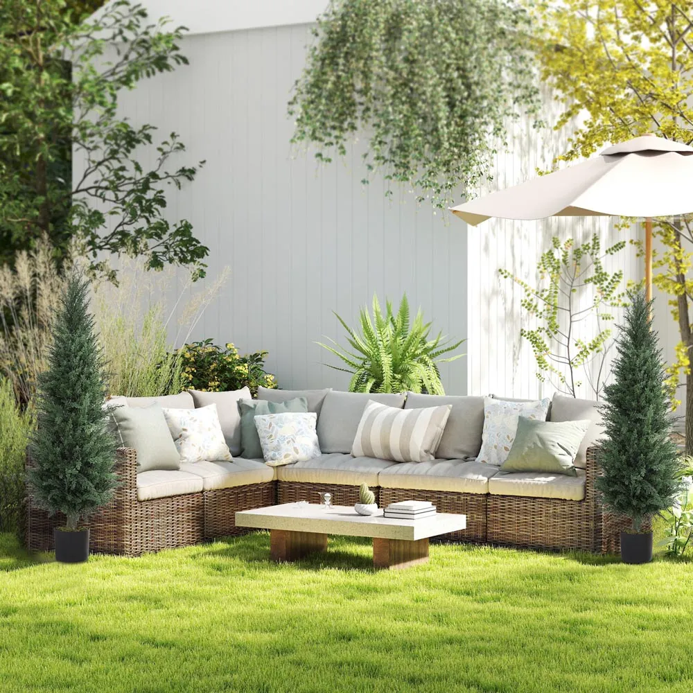 Artificial Cypress Plant in Pot 120cm 2 Pack - Green