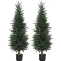 Artificial Cypress Plant in Pot 120cm 2 Pack - Green