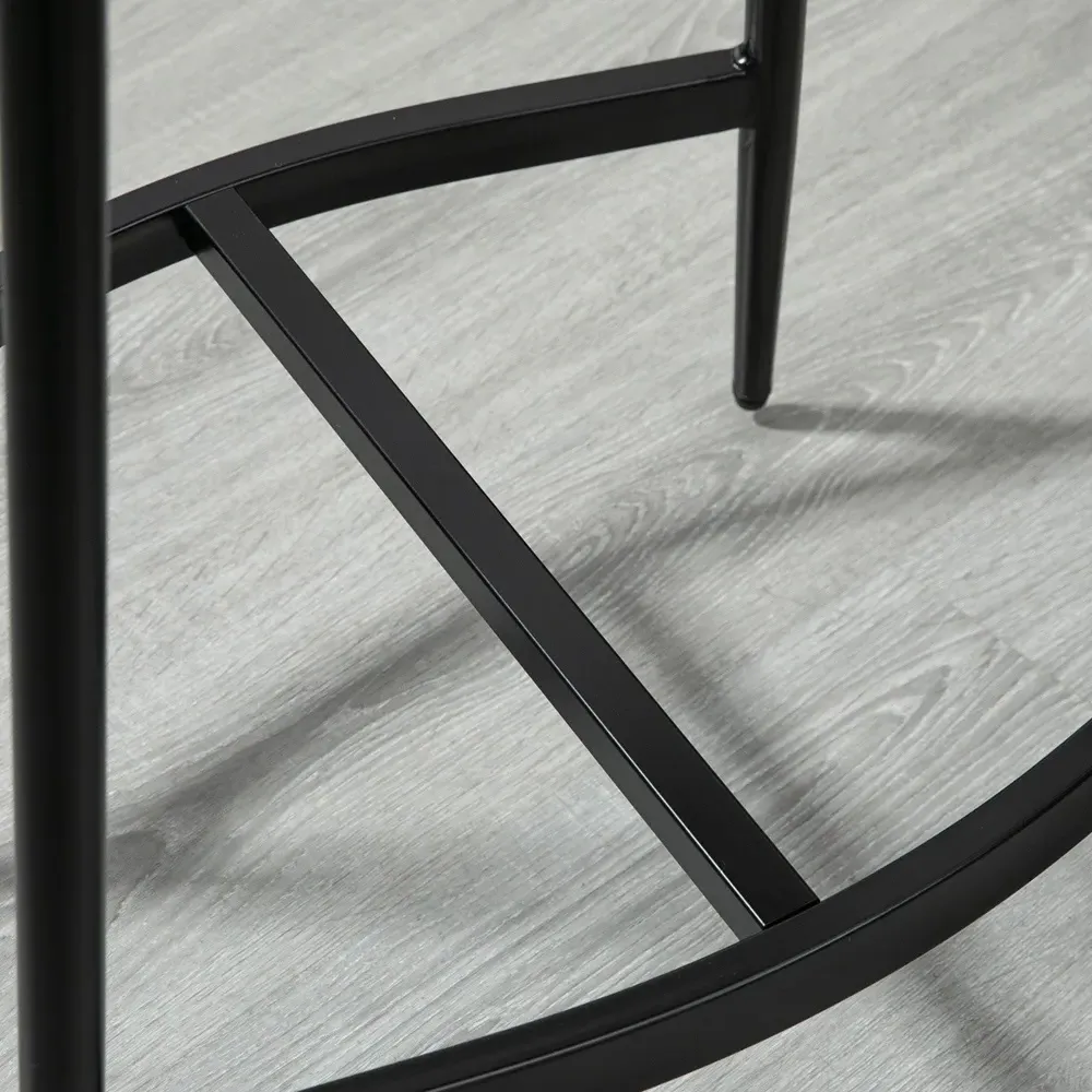 Bar Stool Set of 2 - Brown, Microfibre