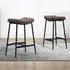Bar Stool Set of 2 - Brown, Microfibre