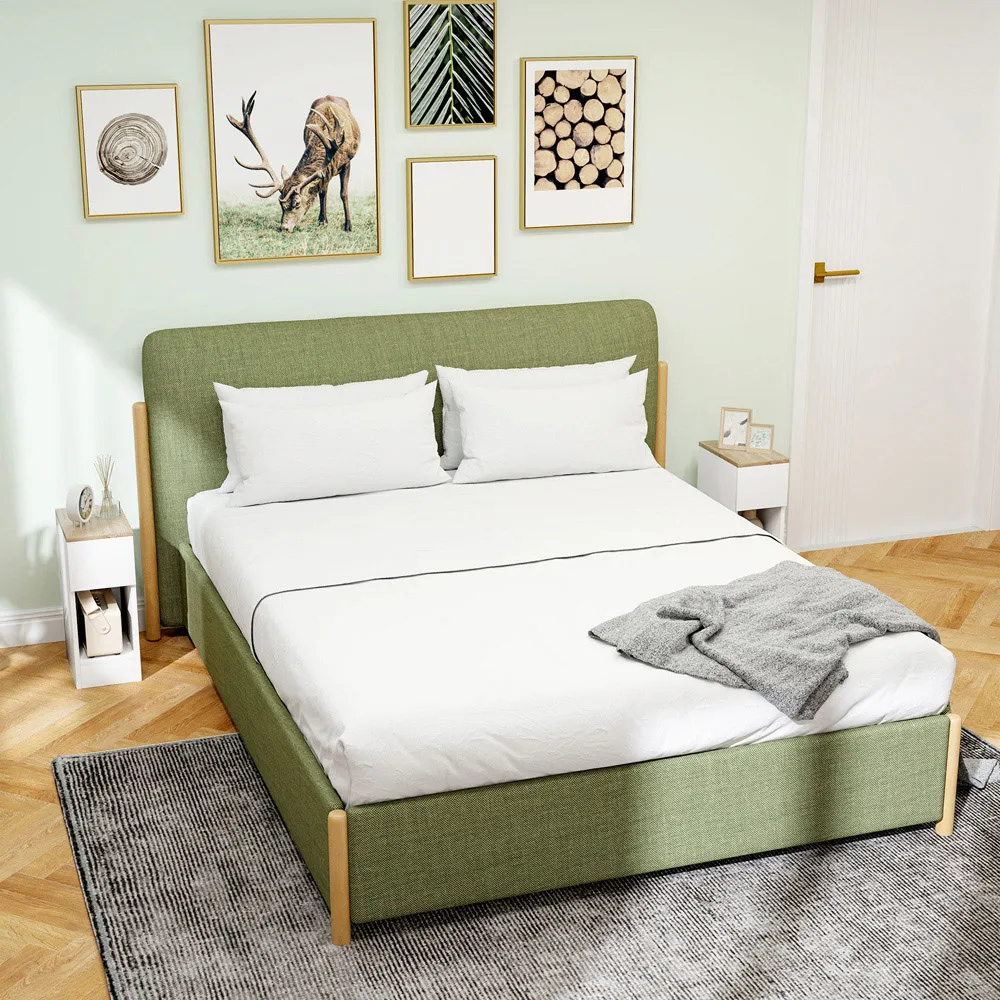 Bedside Table Set of 2 with Drawer - White