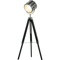 Black Adjustable Tripod Floor Lamp - Silver