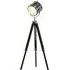 Black Adjustable Tripod Floor Lamp - Silver
