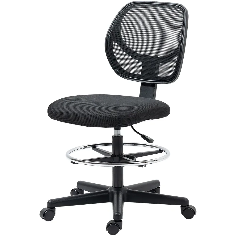 Black Mesh Swivel Standing Desk Office Chair
