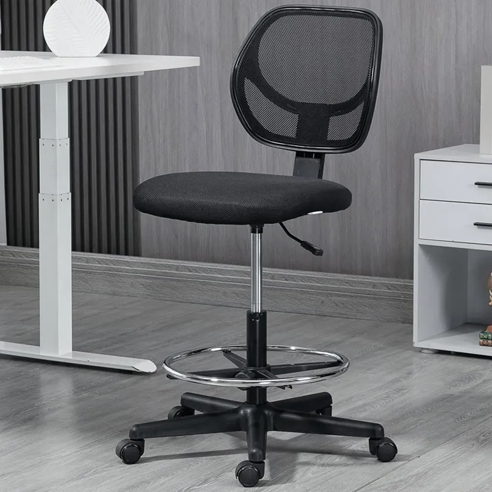 Black Mesh Swivel Standing Desk Office Chair image