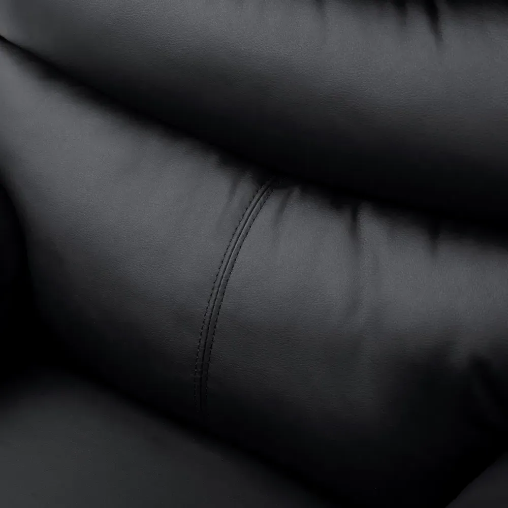 Black PU Leather Manual Reclining Chair