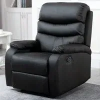 Black PU Leather Manual Reclining Chair