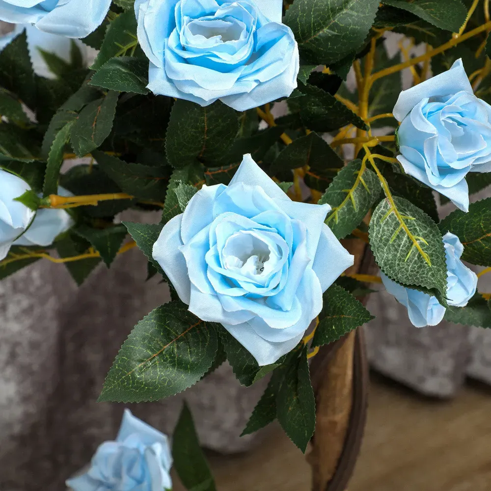 Blue Rose Artificial Tree in Pot 90cm 2 Pack