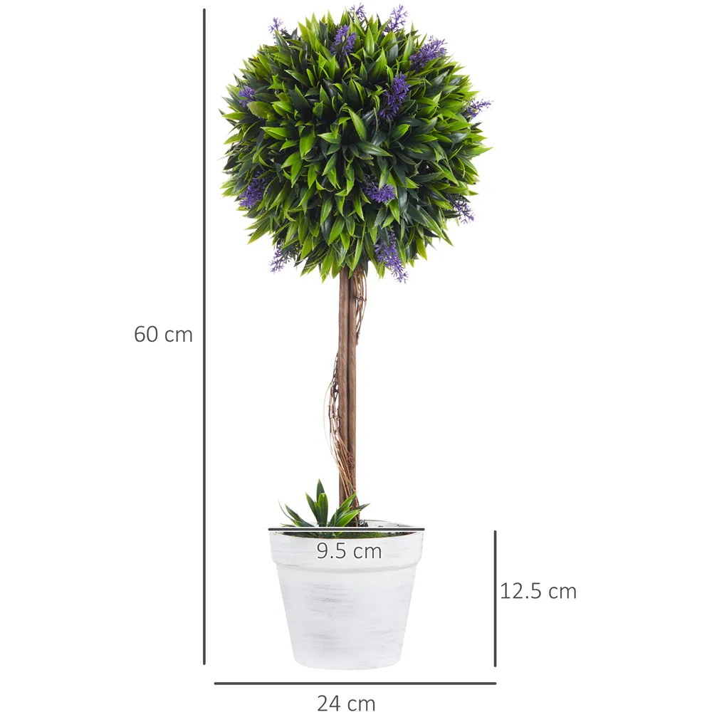 Boxwood Ball Tree Artificial Plant In Pot 2ft 2 Pack - Multi