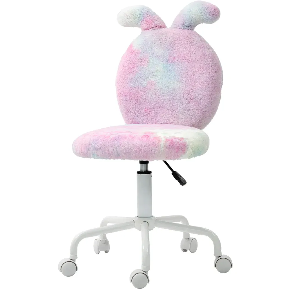 Bunny Vanity Chair with Swivel Wheels - Multi, Faux Fur