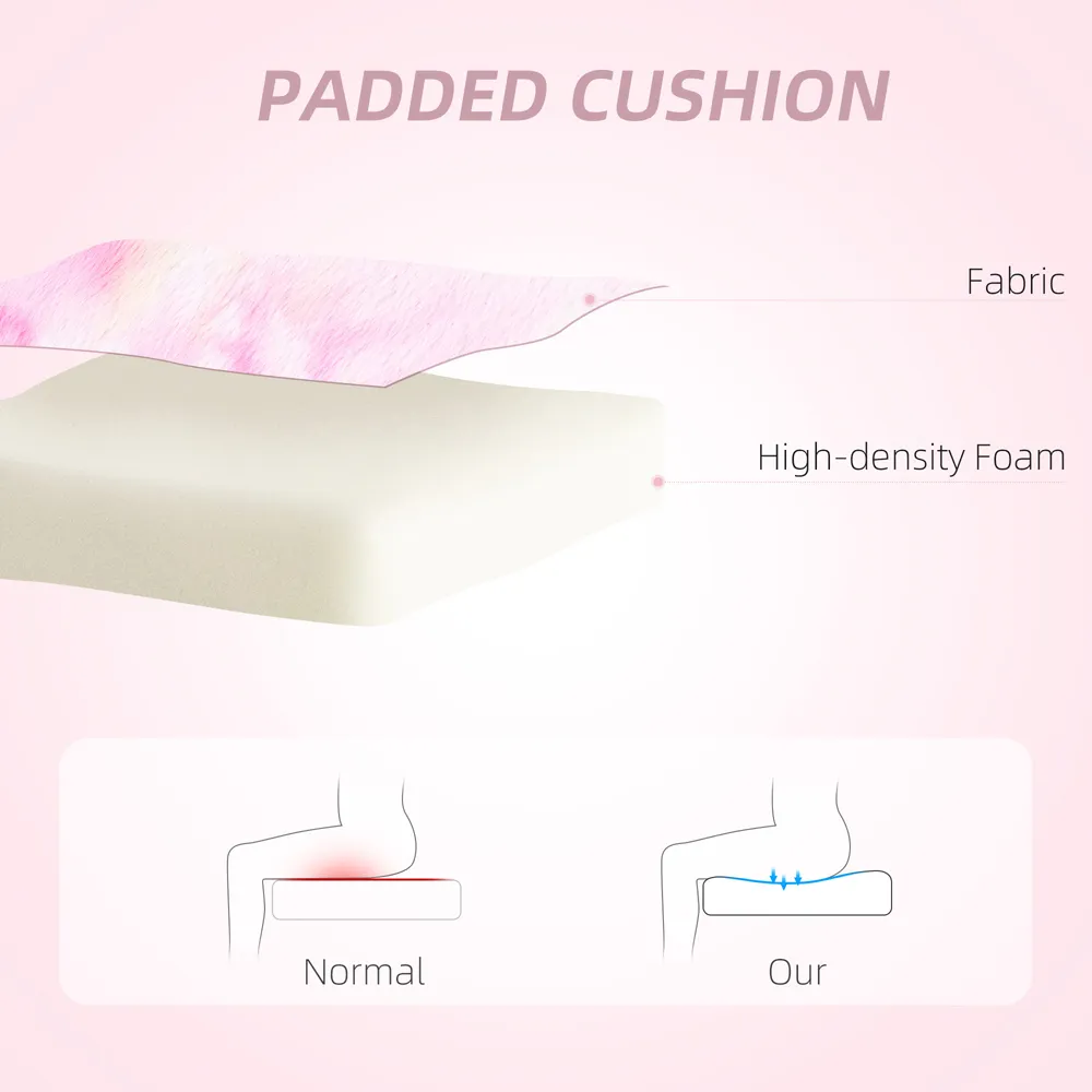 Bunny Vanity Chair with Swivel Wheels - Multi, Faux Fur