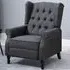 Button Tufted Recliner Armchair - Dark Grey
