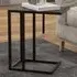 C-Shape Side Table with Marble Effect Top - Black