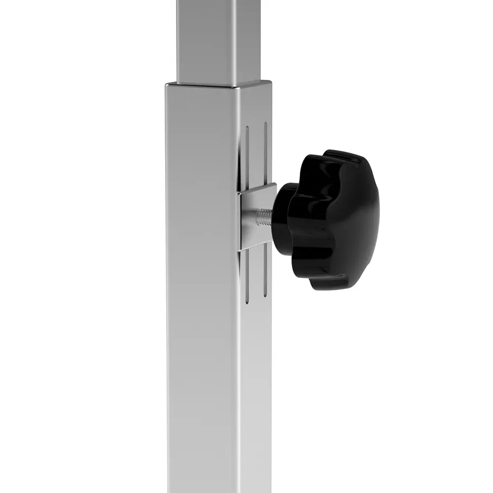 C-Shaped Overbed Side Table with Wheels - Black