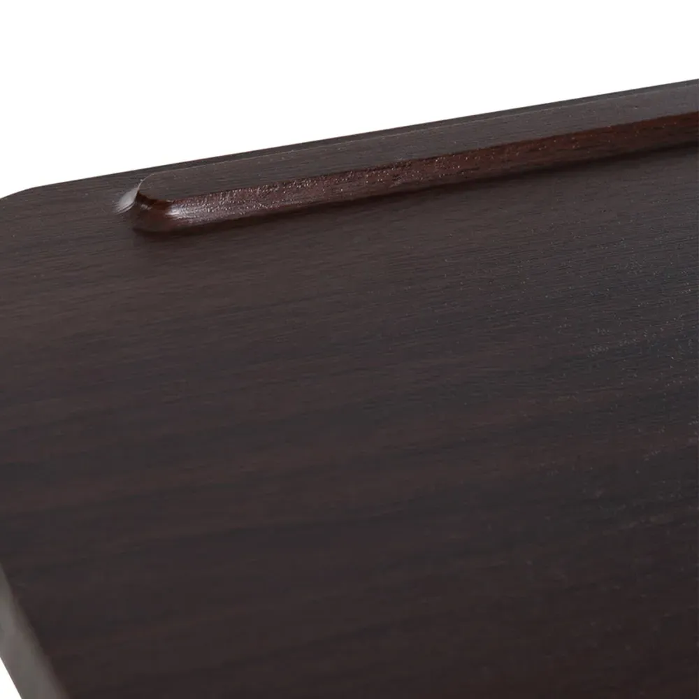 C-Shaped Overbed Side Table with Wheels - Brown