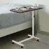 C-Shaped Overbed Side Table with Wheels - Brown