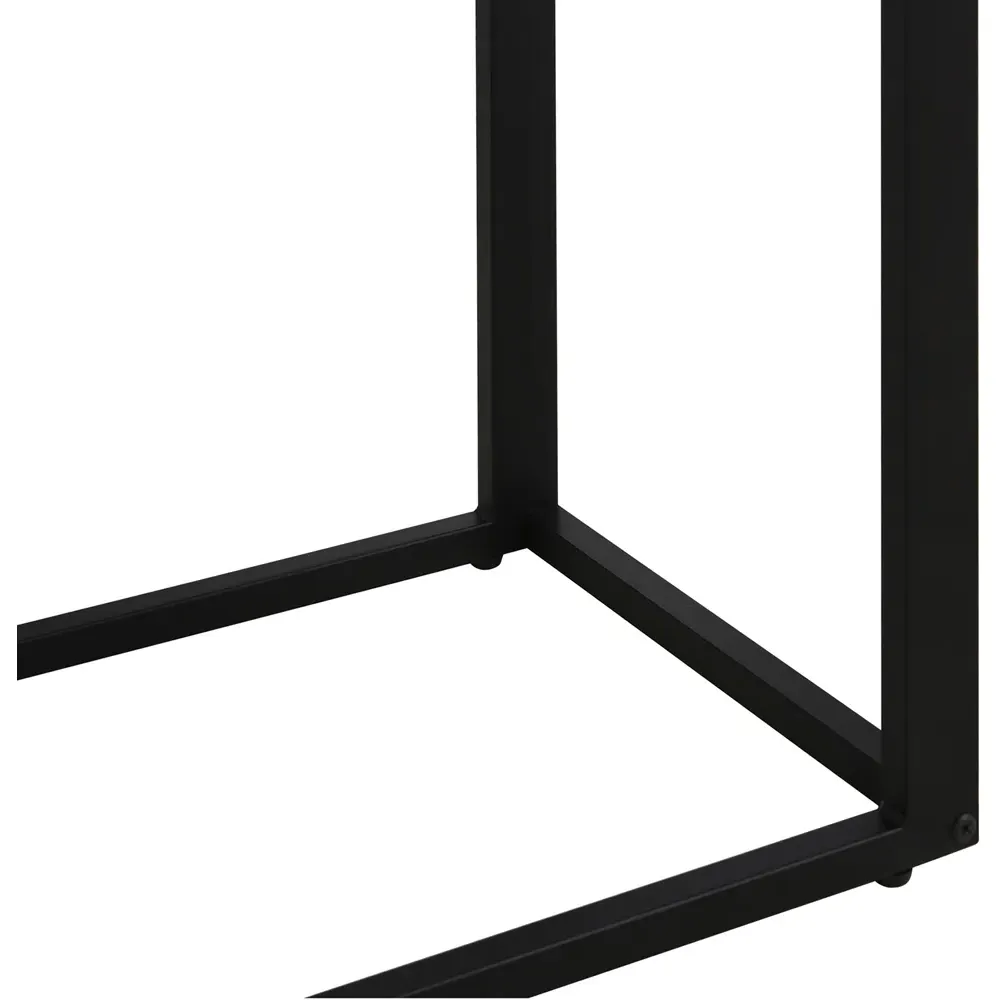 C-Shaped Side Table with Wood Effect Top - Brown