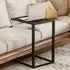 C-Shaped Side Table with Wood Effect Top - Brown