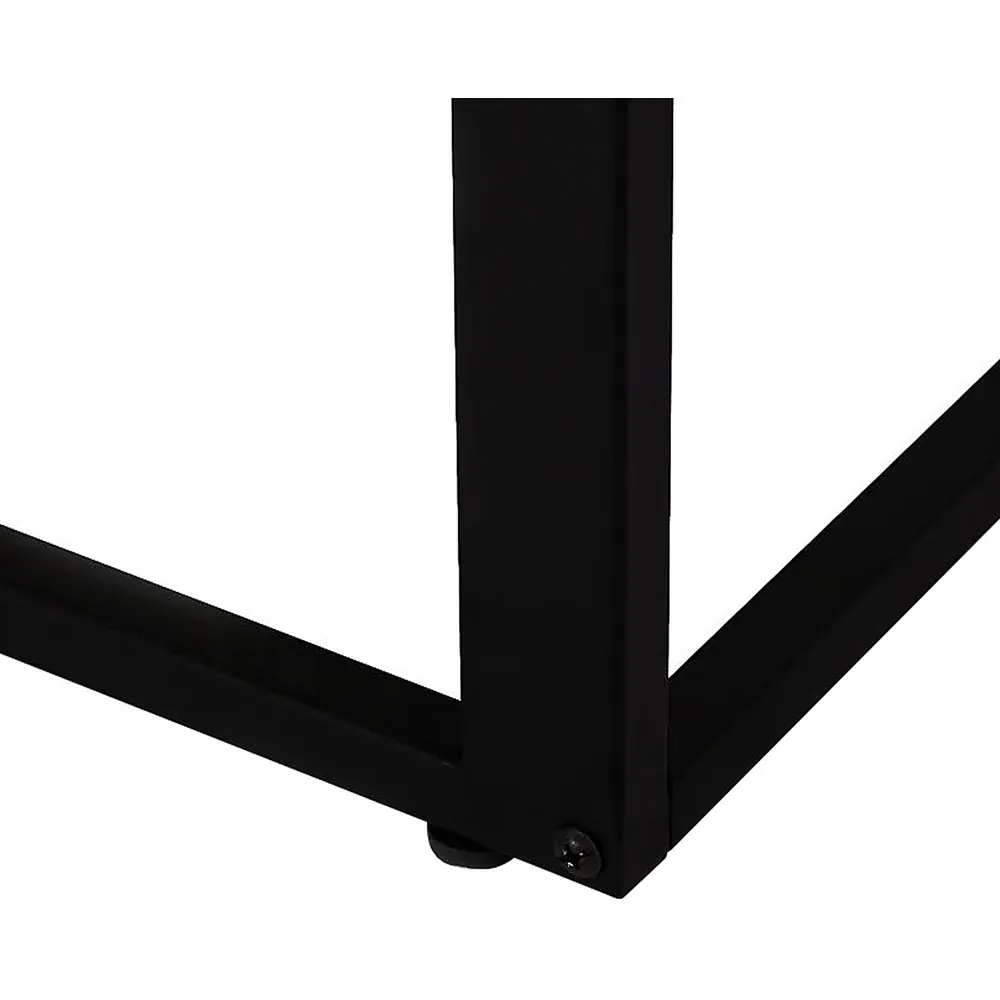 C-Shaped Side Table with Wood Grain Top - Walnut