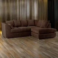 Canolo 3-Seater Left Hand Corner Chaise Sofa - Chocolate, Jumbo Cord