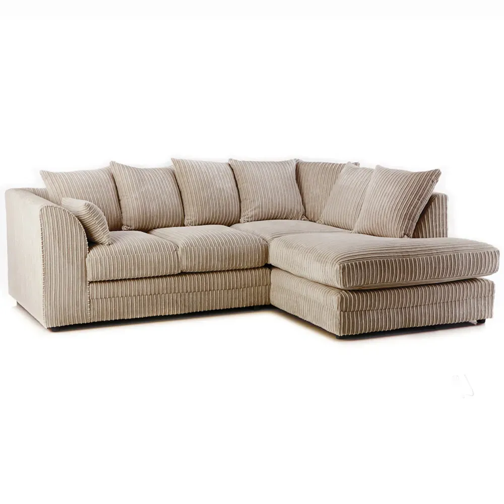 Canolo 3-Seater Left Hand Corner Chaise Sofa - Coffee, Jumbo Cord