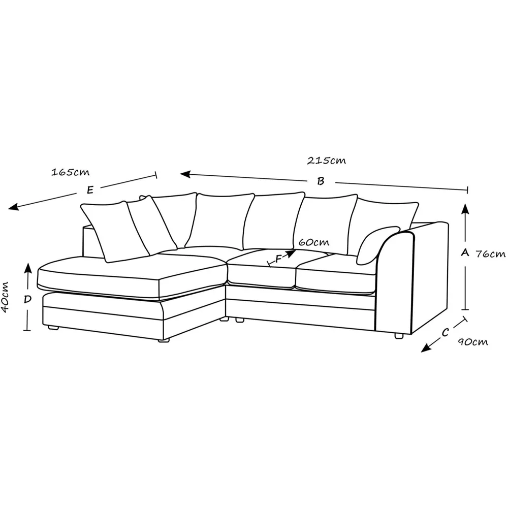 Canolo 3-Seater Left Hand Corner Chaise Sofa - Coffee, Jumbo Cord