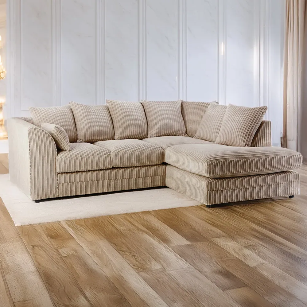 Canolo 3-Seater Left Hand Corner Chaise Sofa - Coffee, Jumbo Cord