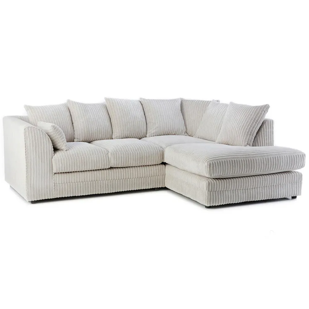 Canolo 3-Seater Left Hand Corner Chaise Sofa - Cream, Jumbo Cord